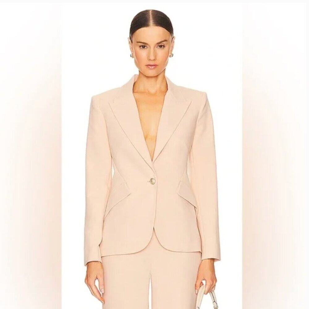 NWT L'agence Chamberlain Blazer in Toasted Almond Blush Pink Size 12